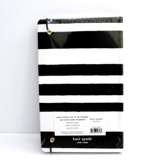kate spade Sarah Stripe How To Live In The Moment Large Notebook - Picture 3 of 3